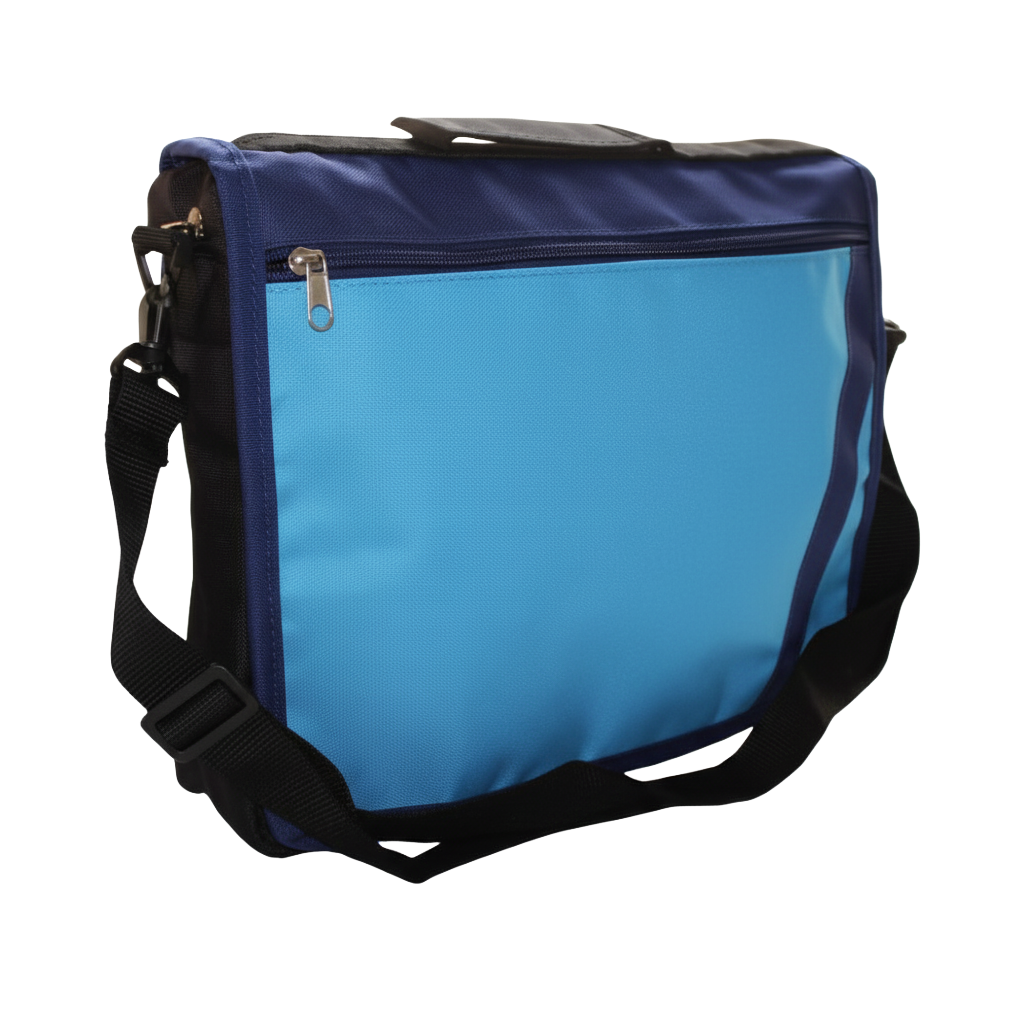 Pasta Promocional Transversal personalizada Ref. 2053 - Pasta Promocional transversal com bolso interno, bolso externo e alça de mão e o