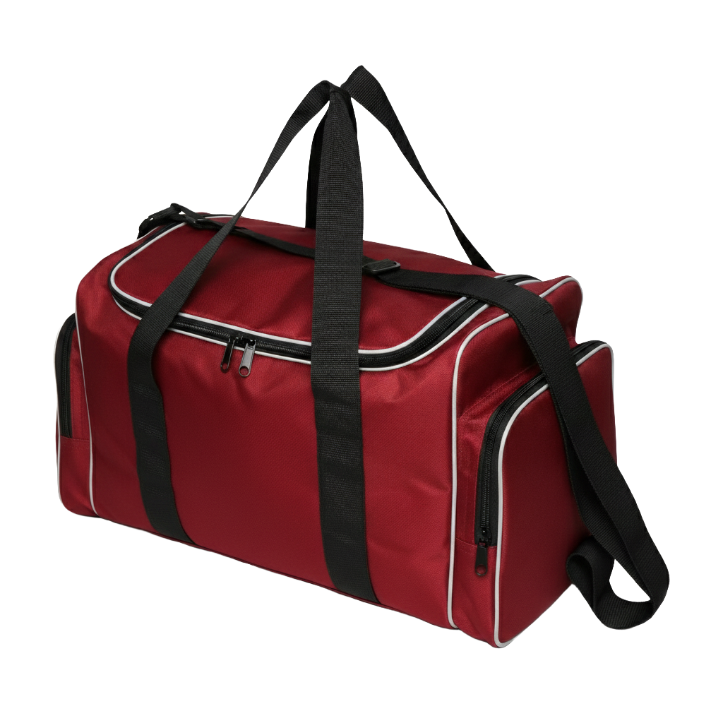 Bolsa de Viagem personalizada Ref. 3007 - Bolsa de Viagem com 2 bolsos externos com zíper e papelão no fundo.