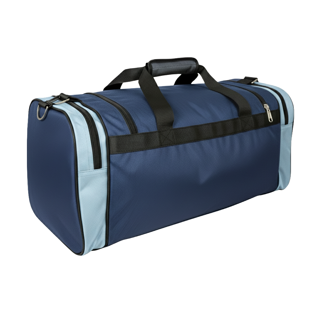 Bolsa de Viagem personalizada Ref. 3101 - Bolsa de Viagem com 2 bolsos externos com zíper e papelão no fundo.