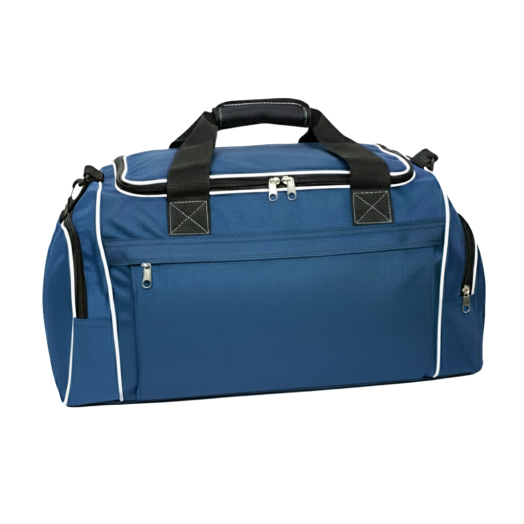 Bolsa de Viagem personalizada Ref. 3102 - Bolsa de Viagem com bolso externo com zíper, 2 bolsos laterais e papelão no fund