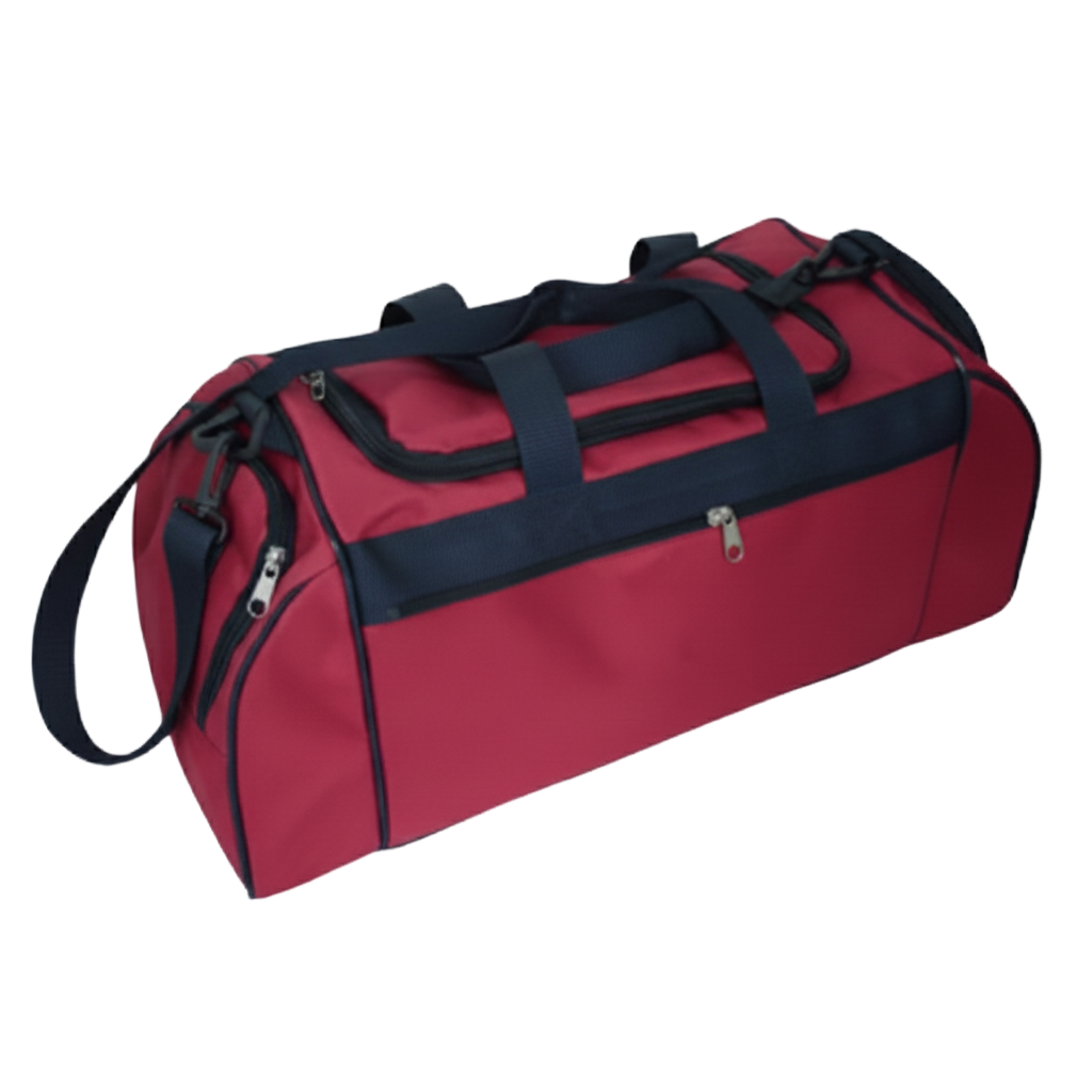 Bolsa de Viagem personalizada Ref. 3106 - Bolsa de Viagem com 3 bolsos externos com zíper e papelão no fundo.