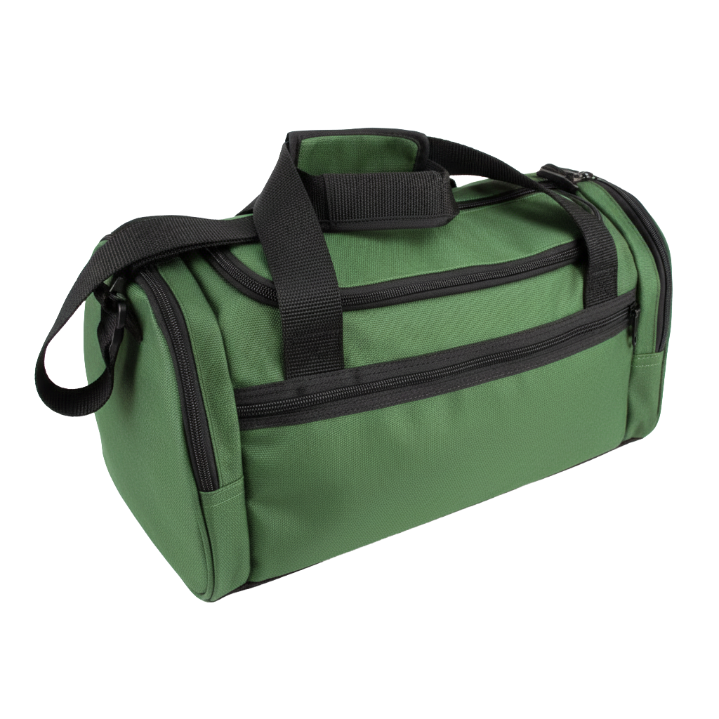 Bolsa de Viagem personalizada Ref. 3107 - Bolsa de Viagem com 4 bolsos externos com zíper e papelão no fundo.