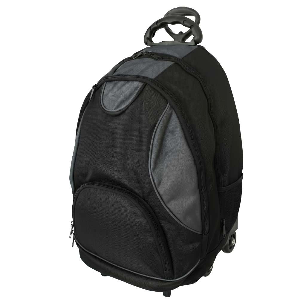 Mochila Notebook com Carrinho personalizada Ref. 4600 - Mochila com compartimento para notebook e carrinho, 3 bolsos externos com zíper 