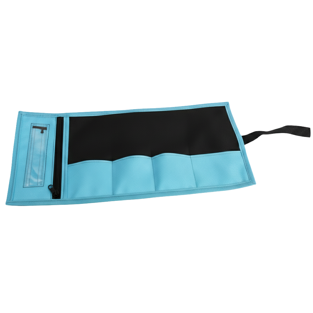 Estojo personalizada Ref. 5005 - Estojo com bolso interno e elástico com divisórias.